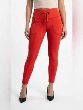 LULULEMON RED HIGH-WAIST POCKET LEGGINGS SIZE 2